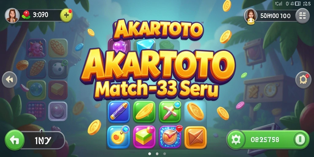 Screenshot gameplay seru AKARTOTO dalam aksi Match-3.