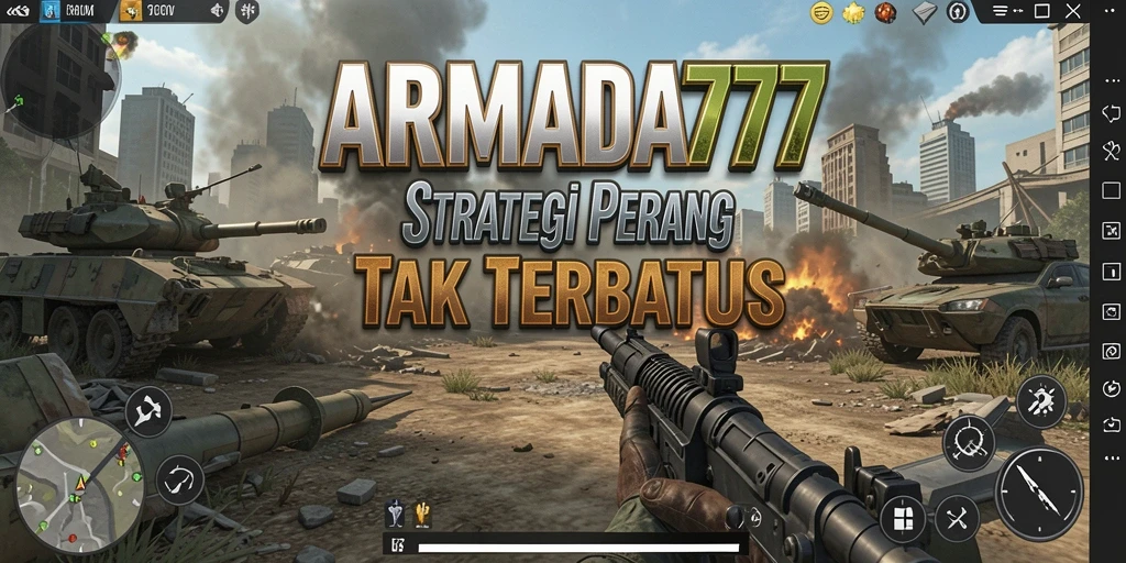 Screenshot menampilkan pertempuran intens dalam game Strategy.