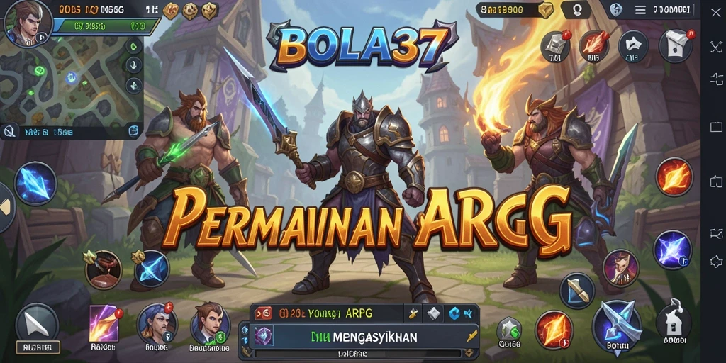 Tampilan aksi menegangkan dalam gameplay ARPG BOLA37.