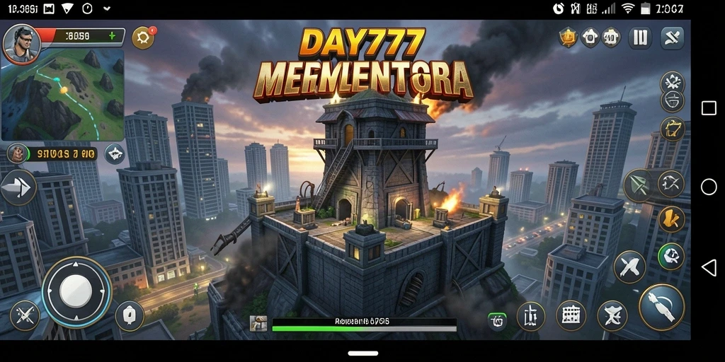 Tampilan gameplay menarik dari DAY777 yang menampilkan strategi Tower Defense.