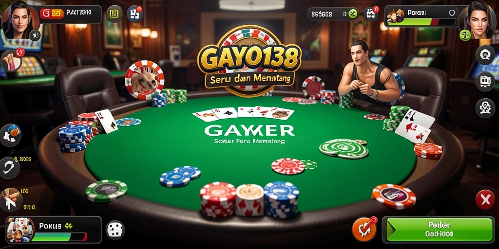 Screenshot gameplay GAYO138 menampilkan aksi Poker yang mendebarkan.