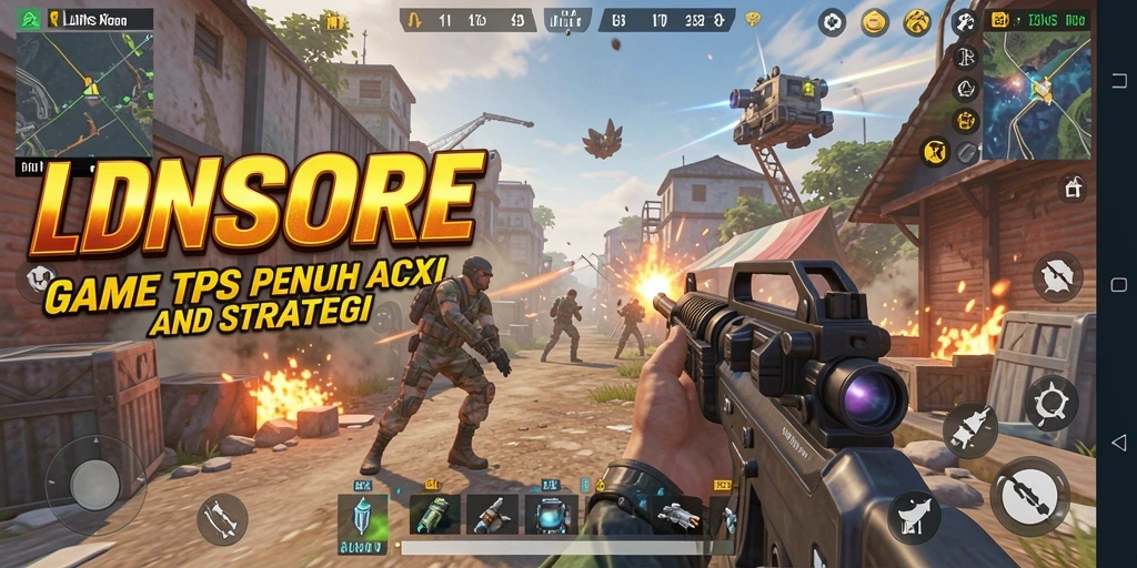 Screenshot menunjukkan pertempuran epik dalam game LDNSCORE.