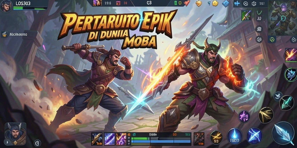 Tampilan gameplay seru dari LOS303 dengan pertarungan MOBA yang intens.