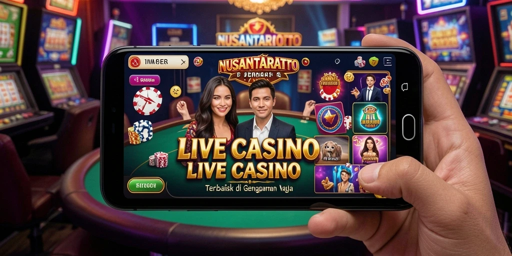 Screenshot gameplay NUSANTARATOTO yang menunjukkan dealer langsung dan permainan seru.