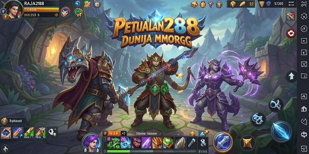 Tampilan gameplay menakjubkan di dunia RAJA288 yang penuh petualangan.