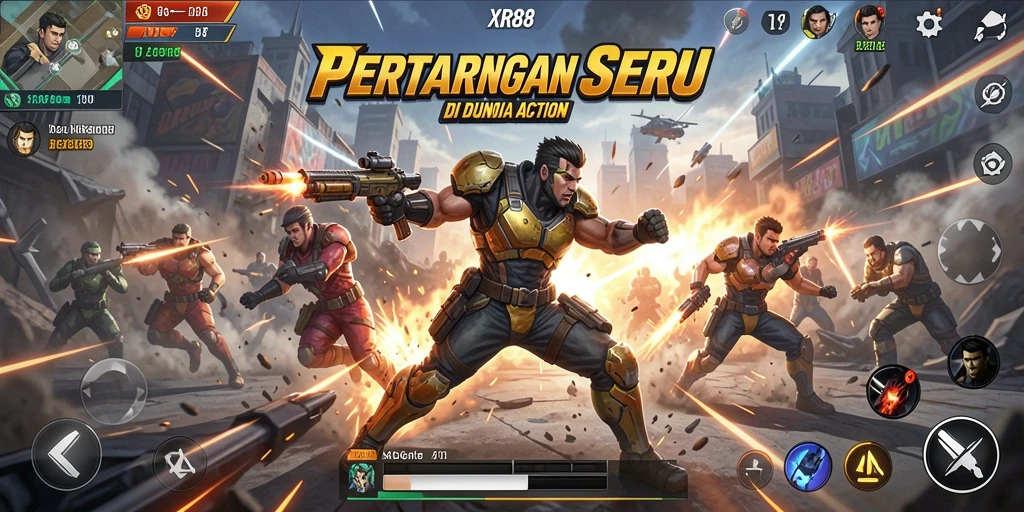 Tampilan gameplay XR88 yang mendebarkan dan penuh aksi.